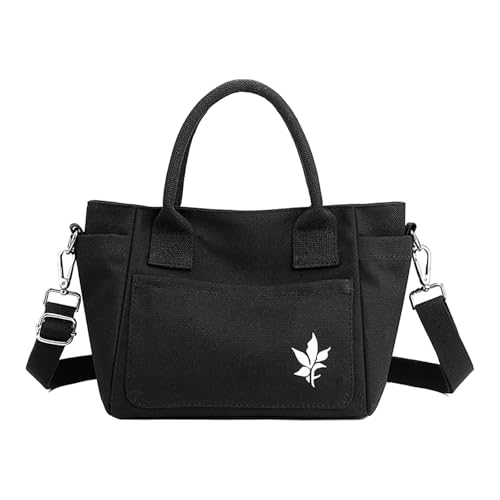 Woman Beach Weaving Shoulder Bag Ladies Trendy Summer Hand Bag Werkzeug Taschen Set (Black, One Size) von Generisch