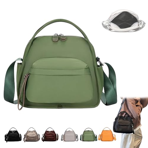 Women's Elegant Solid Color Shoulder Bag, Crossbody Shoulder Bag, Women's Casual Solid Color Zipper Crossbody Bags (Green) von Generisch