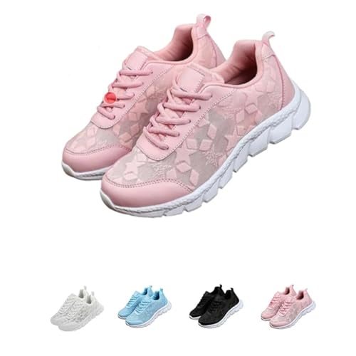 Women's Luxurious Orthopedic Sneakers, Hollow Breathable Mesh Shoes for Women, Women's Luxurious Orthopedic Sneakers (Pink,33 2/3) von Generisch