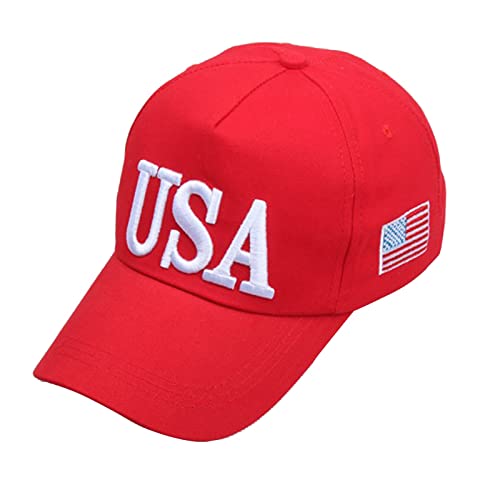 Women's Men's Adjustable Hip Hop Hat Baseball Cap American Flag Embroidery Usa Washed Trucker Cap Washed American Sunshade Baseball for Adults von Generisch