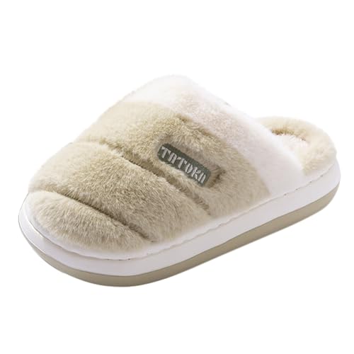 Women's Spring and Autumn Winter Couple Cotton Slippers Indoor Home Cotton Slippers Warm Non Wear and Velvet Slipper Damen Schuhe Elegant Pumps von Generisch