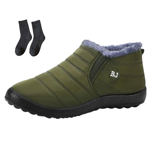 Women's Waterproof Orthopedic Warm Boots, Unisex Snow Hiking Boots for Winter, Non-Slip Sole (Dunkelgrün, Eine Größe, Erwachsene, Herren, 46, Numerisch, EU Schuhgrößensystem, M) von Generisch