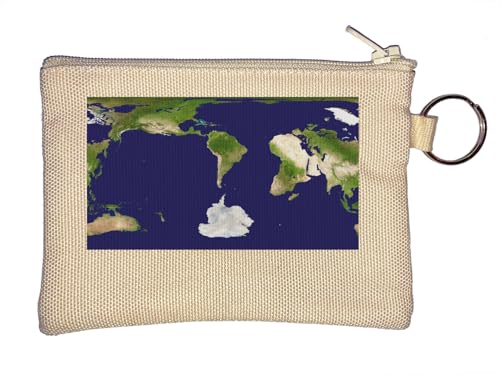 World map Centered on South America Art Schlüsselanhänger Münzbörse Beige von Generisch