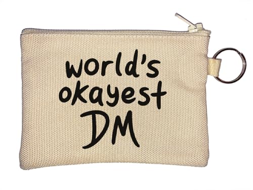 World's Okayest DM Dungeon Master Schlüsselanhänger Münzbörse Beige von Generisch