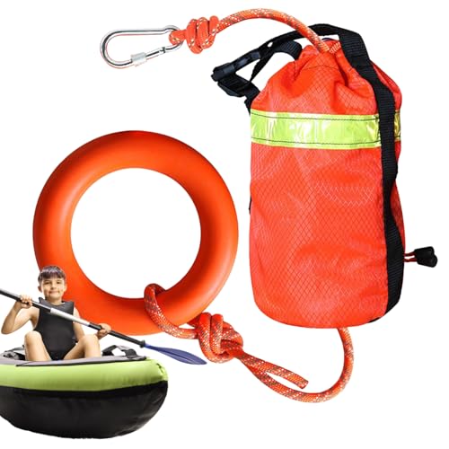 Wurfseil, 16 m Wasserrettungsseil, schwimmende Rettungsseile, reflektierende Sicherheitsausrüstung mit Handring, schwimmendes Rafting-Zubehör zum Schwimmen, Wildwasser-Männer Wurfseil, 16 m Wasserrettungsseil, schwimmende Rettungsseile, reflektierende Sicherheitsausrüstung mit Handring, schwimmendes Rafting-Zubehör zum Schwimmen, Wildwasser-Männer von Generisch