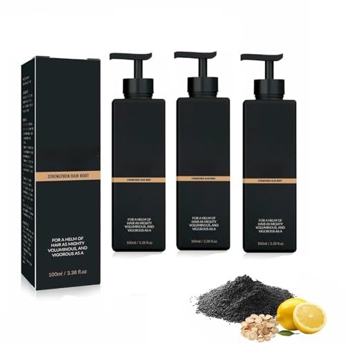 Wurzelaktivator Shampoo, Anti -Haarausfall -Behandlung mit natürlicher Formel, glättet Haare für Männer und Frauen,3pcs von Generisch