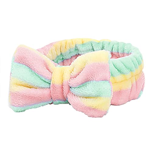 Yoga-Schweißbänder, Hydrotherapie-Stirnband, 1 Stück, Schleife, Haarband, Damen-Make-up, Stirnband, weiches Korallensamt, Stirnband für Dusche, Gesichtswäsche von Generisch
