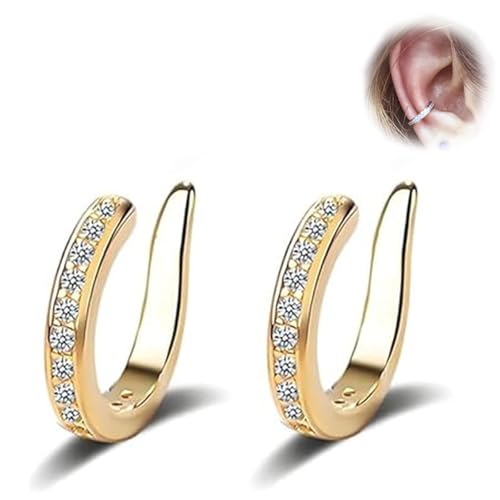 Zefiller Ear Clip, Fixure Ear Corrector, Ear Clips for Protruding Ears, Pierceless Ears Cuff Earring for Women, Portable & Adjustable Lightweight Earrings (Goldfarbene *1pc) von Generisch