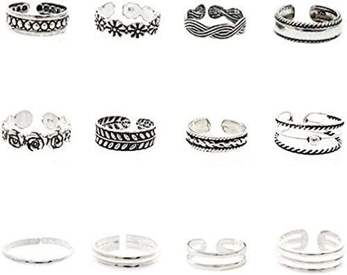 Zehenring Zehenring Pinky Ring Verstellbarer Knöchelring Zehenring Ornament Damen Accessoire 12er Set Zehenring Zehenring Pinky Ring Verstellbarer Knöchelring Zehenring Ornament Damen Accessoire 12er Set von Generisch