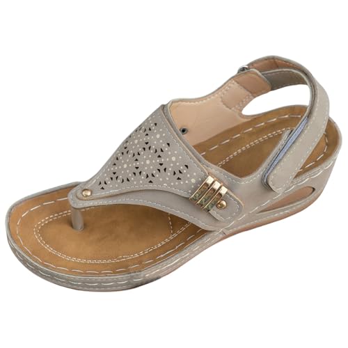 Zehenstegsandalen Damen Mit Fußbett,Sandalen Mit Keilabsatz Damen Elegant Freizeitsandalen Open Toe Atmungsaktiv Strandsandalen Modisch Gummisandalen Weich Bequem Trekkingschuhe Einfarbig Zehenstegsandalen Damen Mit Fußbett,Sandalen Mit Keilabsatz Damen Elegant Freizeitsandalen Open Toe Atmungsaktiv Strandsandalen Modisch Gummisandalen Weich Bequem Trekkingschuhe Einfarbig von Generisch