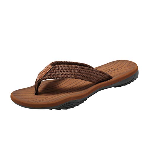Zehentrenner Leder mit Arch Support Sandalen Sommer Männer Frauen Neigung Ferse Strand Flip Flops Weich Leder Stoff Badelatschen Sommer Beach Rutschfest Pantoletten Hausschuhe von Generisch