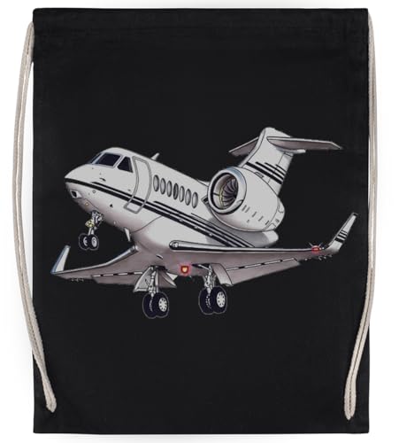 Zeichnung Gulfstream G550 Unisex-Sporttasche, Schwarzer Turnbeutel von Generisch