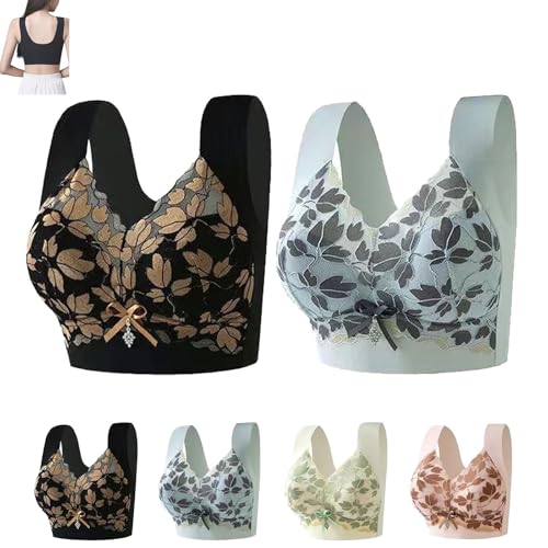 Zendiosa BH, Senobra – Vielseitiger, bequemer Lift & Flex-BH ohne Bügel, Spitzen-Push-up-Unterwäsche in Übergröße (2 Pcs-e,L) von Generisch