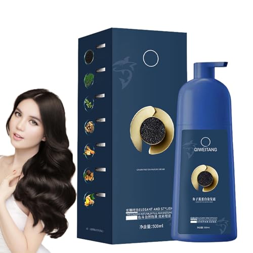 ZhiHuaShi Kaviar Haarfärbeshampoo | Kaviar Protein Haarfärbemittel | Hair Dye Shampoo | Natürliches Pflanzen Haarfarbe | Farbshampoo Deckt Graues Haar | Kräutershampoo Für Männer Und Frauen von Generisch