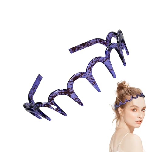Zickzack-Stirnband, Haifischzahn-Stirnband - Sportmode-Kopfbedeckung - Rutschfeste Kopfbedeckung, Make-up-Stirnband, Unisex-Haarreifen zum Waschen des Gesichts, Hautpflege, Dusche von Generisch