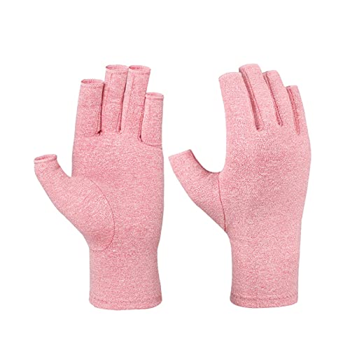 Zimt -Kompressionshandschuhe lindern Schmerzen bei rheumatoidem Karpaltunnel Handhandschuhe fingerlos für Computereingabe und Unterstützung für Hände und Gelenke bei der täglichen Arbeit C (Pink, L) von Generisch