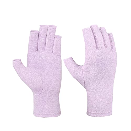 Zimt -Kompressionshandschuhe lindern Schmerzen bei rheumatoidem Karpaltunnel Handhandschuhe fingerlos für Computereingabe und Unterstützung für Hände und Gelenke bei der täglichen Arbeit C (Purple, L) von Generisch