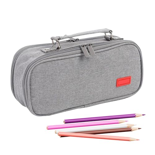 Zipper -Bleistift -Beutel - große Kapazität Cool Stationery Hülle für Schulmaterial, Büroarbeitsbereiche mit Mehrkompartimentfunktion, Organizer -Tasche für Reisebereich Make -up Home Studio, tragbare von Generisch