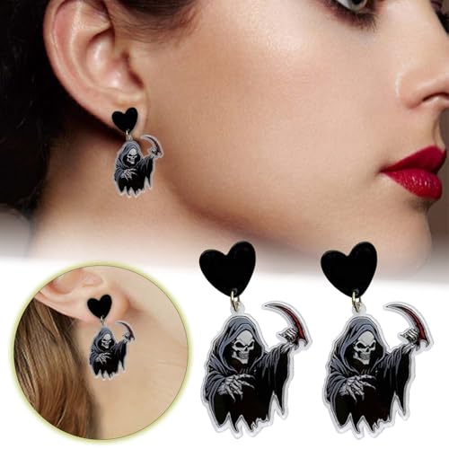Zirkonia Knorpelschläfer Schwingende Ohrringe Kreative Braune Ohrringe Weibliche Mädchen Hexe Party Charakter Ankleide Studs (E, One Size) von Generisch