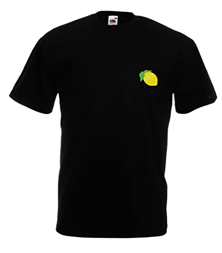 Zitrone Obst fruckt Besticktes T-Shirt Geschenkidee -N4335-Schwarz von Generisch