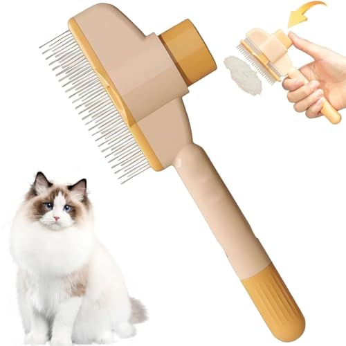 Zupfbürste Für Hunde Und Katzen, Fellpflegekamm Mit Ein-Knopf-Druck Entfernt Lose Unterwolle, Sanftes Massage-Enthaarungswerkzeug Für Lang- Und Kurzhaarige Haustiere, Tägliche Pflege Zu Hause von Generisch
