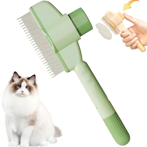 Zupfbürste Für Hunde Und Katzen, Fellpflegekamm Mit Ein-Knopf-Druck Entfernt Lose Unterwolle, Sanftes Massage-Enthaarungswerkzeug Für Lang- Und Kurzhaarige Haustiere, Tägliche Pflege Zu Hause von Generisch