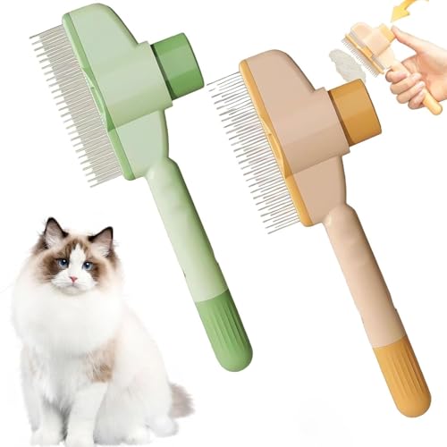 Zupfbürste Für Hunde Und Katzen, Fellpflegekamm Mit Ein-Knopf-Druck Entfernt Lose Unterwolle, Sanftes Massage-Enthaarungswerkzeug Für Lang- Und Kurzhaarige Haustiere, Tägliche Pflege Zu Hause von Generisch