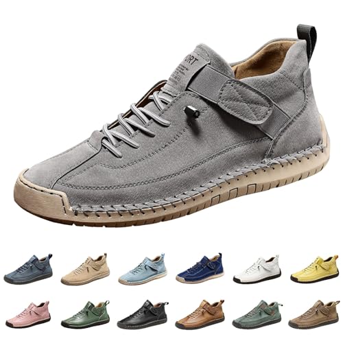 Zustiegsschuhe Herren Wasserdichter Barfuss Schuhe Ergonomischer Wasserdichter & Schmerzlindernder Leder-Barfußschuh Flach rutschfest Barfußschuhe Segelschuhe Herren von Generisch