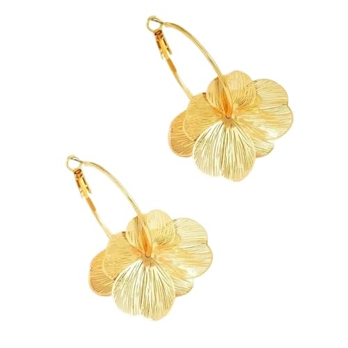 Zweischichtige Blumen-Creolen für Damen, ideal für den täglichen Gebrauch, Einheitsgröße von Generisch