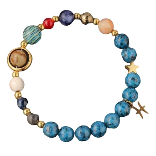 Zwölf Sternzeichen Naturstein Armbänder Blau Marmor Rot Blau Malachit Lapislazuli Zeichenstein Türkis Männer Frauen Muttertag Weihnachten Geburtstagsgeschenke, 6.6-8.5inch, Natürliches Erz, Malachit von Generisch