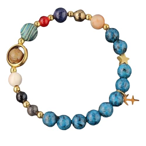Zwölf Sternzeichen Naturstein Armbänder Blau Marmor Rot Blau Malachit Lapislazuli Zeichenstein Türkis Männer Frauen Muttertag Weihnachten Geburtstagsgeschenke, 6.6-8.5inch, Natürliches Erz, Malachit von Generisch
