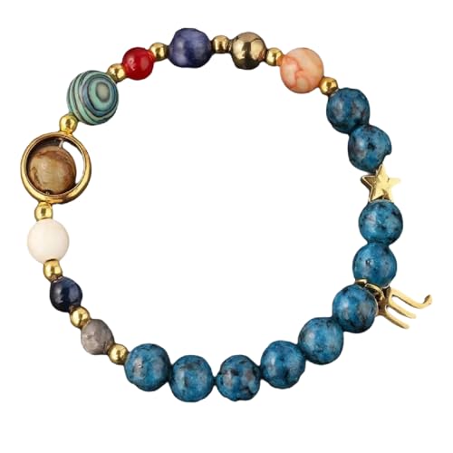 Zwölf Sternzeichen Naturstein Armbänder Blau Marmor Rot Blau Malachit Lapislazuli Zeichenstein Türkis Männer Frauen Muttertag Weihnachten Geburtstagsgeschenke, 6.6-8.5inch, Natürliches Erz, Malachit von Generisch