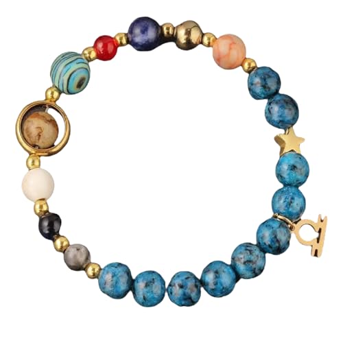 Zwölf Sternzeichen Naturstein Armbänder Blau Marmor Rot Blau Malachit Lapislazuli Zeichenstein Türkis Männer Frauen Muttertag Weihnachten Geburtstagsgeschenke, 6.6-8.5inch, Natürliches Erz, Malachit von Generisch