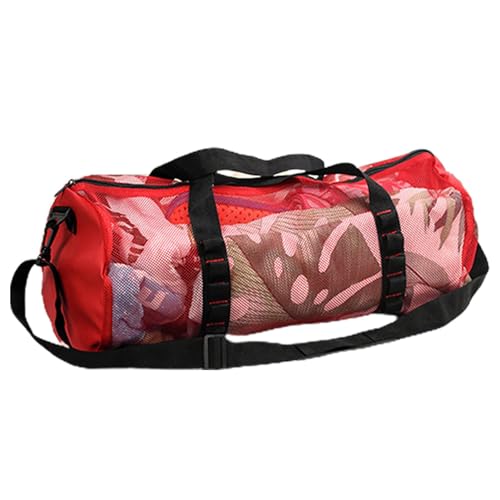 Zylindrische Sporttasche – Netz-Turnbeutel, Netz-Tauchtasche, multifunktionaler Turnbeutel mit großem Fassungsvermögen, Netz-Design, zylindrische Reisetasche mit verstellbarem Riemen für Urlaub, von Generisch