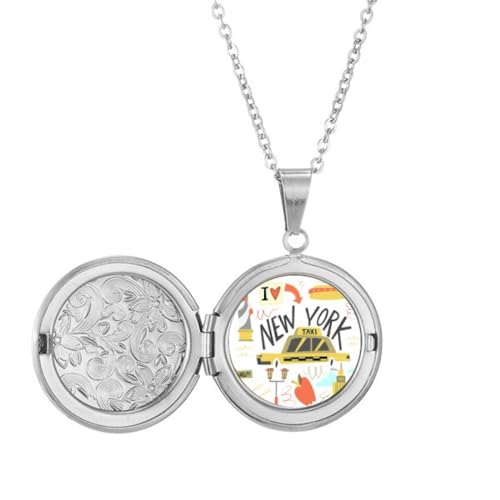amenew york city illistration medaillon halskette halten bild schmuck geburtstagsgeschenk von Generisch