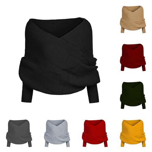 angebote des tages heute, Schal Damen mit Ärmeln, Schal mit Ärmeln Strick Multifunktionaler Ärmelschal Wickelpullover Gestrickter Schultertuch, meine bestellungen anzeigen von Generisch