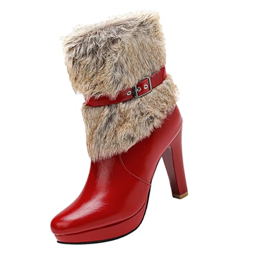 angebote des tages heute Winterstiefel Damen Stylisch & Praktisch Winterstiefel Damen Casual Spitze Zehe Klobiger Blockabsatz schuhe damen sale marken salewa schuhe herren von Generisch