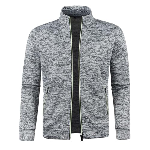 Sweatjacke Herren Kapuze Mit Reissverschluss Sportjacke Jacke Klassisch Stehkragen Trainingsjacke Strickjacke Mit Taschen Laufjacke Freizeitjacke Leichte von Generisch