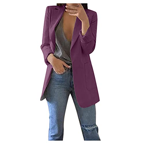 anzug damen große größen, Blazer Damen Elegant Langarm Einfarbig Mantel Jacke Revers Geschäft Büro Anzugjacke Lang mit Tasche Sakko Anzug Business Longblazer Frühling Sommer Trenchcoat anzug damen große größen, Blazer Damen Elegant Langarm Einfarbig Mantel Jacke Revers Geschäft Büro Anzugjacke Lang mit Tasche Sakko Anzug Business Longblazer Frühling Sommer Trenchcoat von Generisch