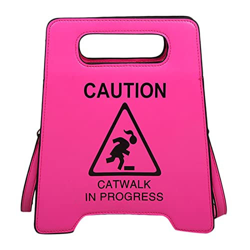 benutzerdefinierte Warnung Vorsicht Form Frauen Handtaschen Umhängetasche Fahrradlenker Taschen (Pink, One Size) von Generisch