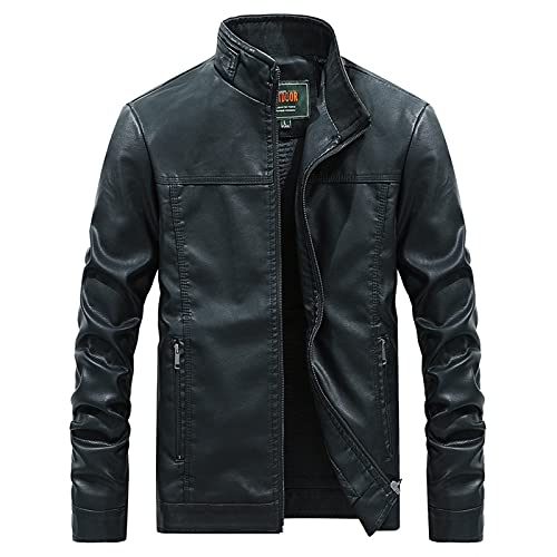 biker jacket men vintage motorradjacke herren vintage retro leder herren bomberjacke winter 4xl herren lederjacken für frühling und sommer fliegerjacke leder herren von Generisch