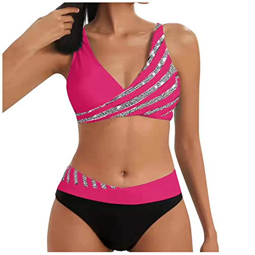 bikini-set mit vier teilen,bathing suit women,bikini hohe taille,damen zweiteiliger bauchweg,bauchweg hose damen,minimizer bikini,badeanzug damen schwarz,bikini set women,high waist bikini set,grüner von Generisch