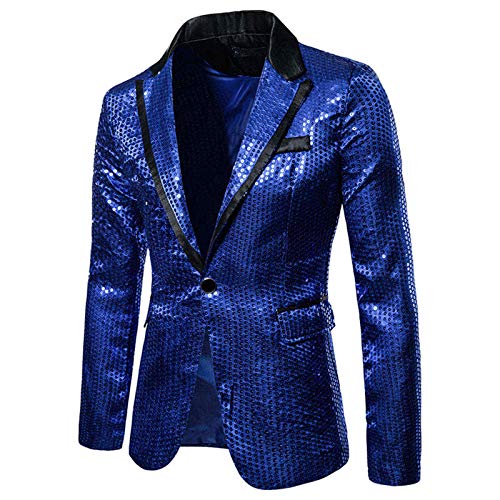 Glitzer Sakko Herren - Pailletten Jacke Slim Fit Blazer FestlFür Freizeit Weihnachten von Generisch