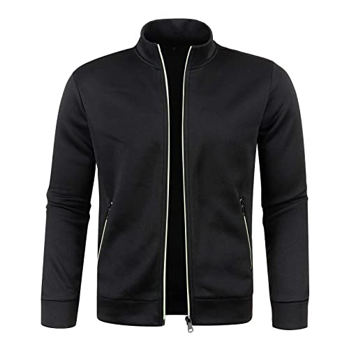 Sweatjacke Herren Kapuze Mit Reissverschluss Sportjacke Jacke Klassisch Stehkragen Trainingsjacke Strickjacke Mit Taschen Laufjacke Freizeitjacke Leichte Softshelljacke von Generisch
