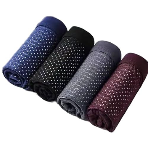 boxheroPro Herren Boxershorts – Atmungsaktive, weiche und langlebige Unterwäsche (Blau + Schwarz + Grau + Rot,6XL) von Generisch