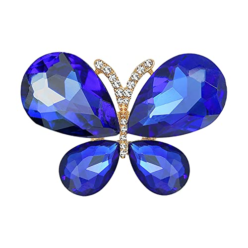 brooch buttons scarf collar pin Strass, Kristallbrosche, niedliche Schmetterlingsform, Corsagen, Broschen, Dekoration, Geschenk für Frauen Mädchen Hosen Rock Taille (A, One Size) von Generisch