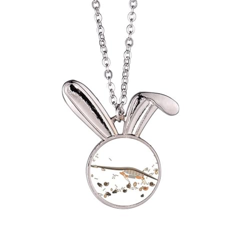 bs schwarze Miniatur-Dinosaurier-Kaninchen-Halskette, Anhänger, Hase, Tierschmuck, Geschenk von Generisch