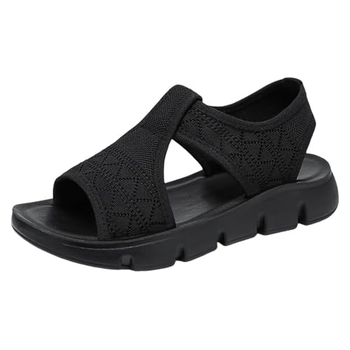 damen hausschuhe pantoletten Sandalen Damen Sommer Bequem Hohe Schuhe Geschlossen für Den, Offene Zehenpartie, Mesh, Fliegend, Gewebt, Atmungsaktiv, Leicht, Flach, Schwarz 37 damen hausschuhe pantoletten Sandalen Damen Sommer Bequem Hohe Schuhe Geschlossen für Den, Offene Zehenpartie, Mesh, Fliegend, Gewebt, Atmungsaktiv, Leicht, Flach, Schwarz 37 von Generisch