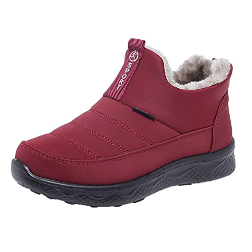 extrem warme winterstiefel damen Winter Boots Women Wasserdicht Orthopädische Stiefeletten Wärme Gefüttert Winterstiefel Niederung Damenstiefel Leicht Langschaft wander schuhe damen wasserdicht Rot von Generisch