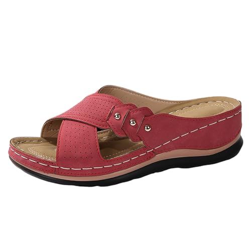 flip Flops Pantoletten Damen Bequeme Sandalen Made in Spain - Hausschuhe mit dämpfendem Kork-Fußbett - modische Sommerschuhe rutschfest Hausschuhe Pantoletten Badeschlappen Stiefel Damen Herren 44 von Generisch